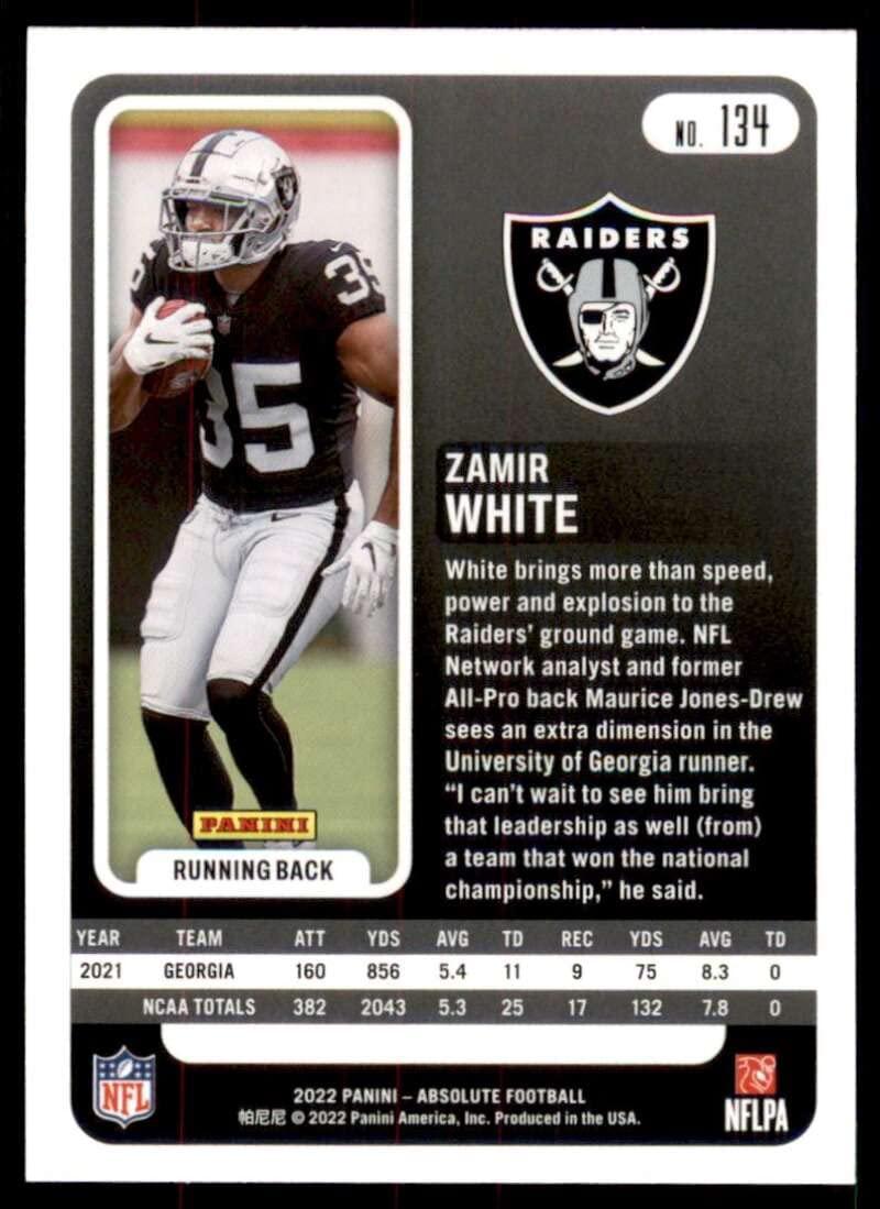 Amazon.com: 2022 Panini Absolute #134 Zamir White Las Vegas